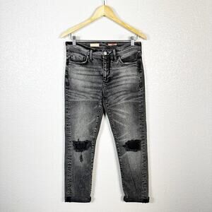 Pilcro by‎ Anthropologie Womens Slim Boyfriend Distressed Jeans in Black Size 27